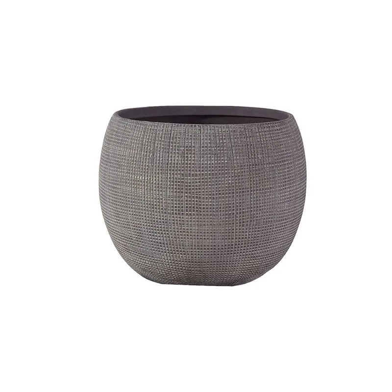 VASO DECORATIVO EM CERAMICA CINZA