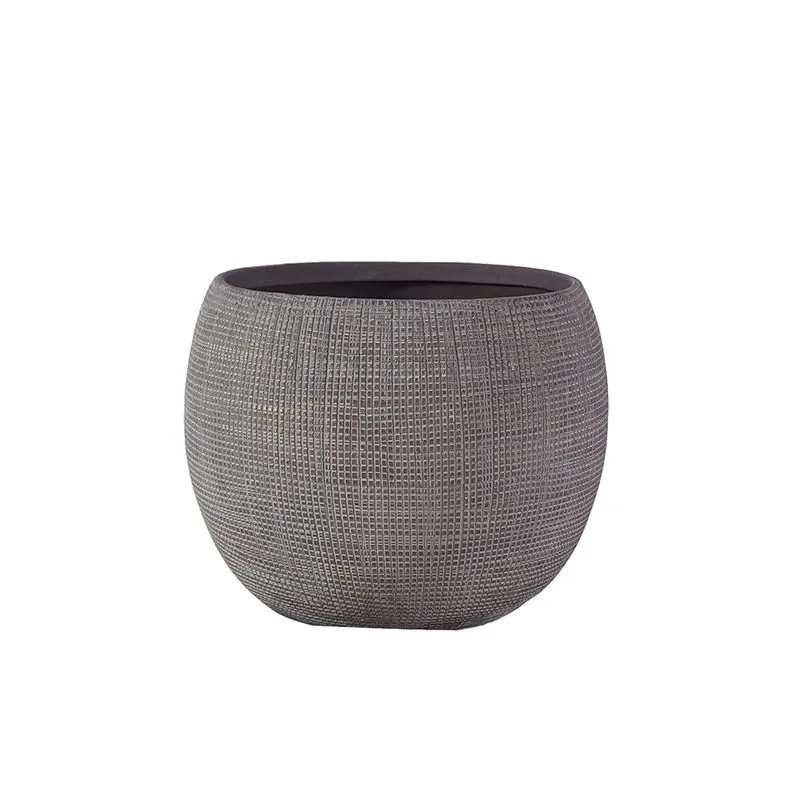 VASO DECORATIVO EM CERAMICA CINZA