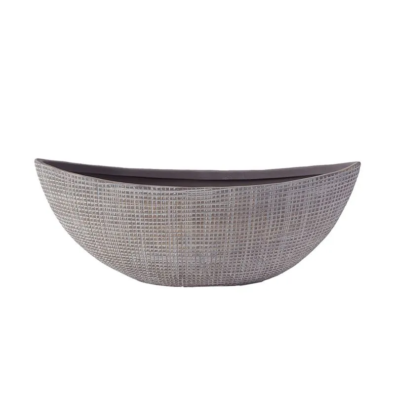 VASO DECORATIVO EM CERAMICA CINZA