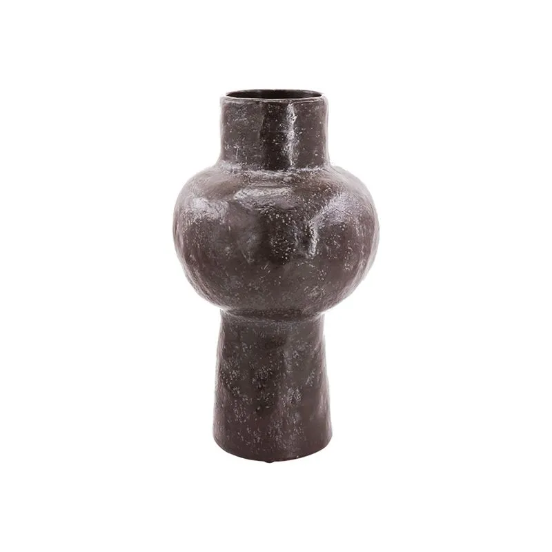 VASO DECORATIVO EM CERAMICA MARROM