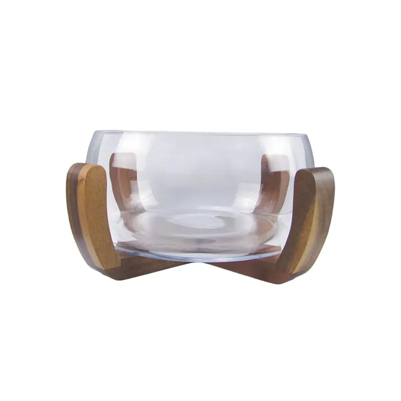 Bowl Vidro Base Madeira G