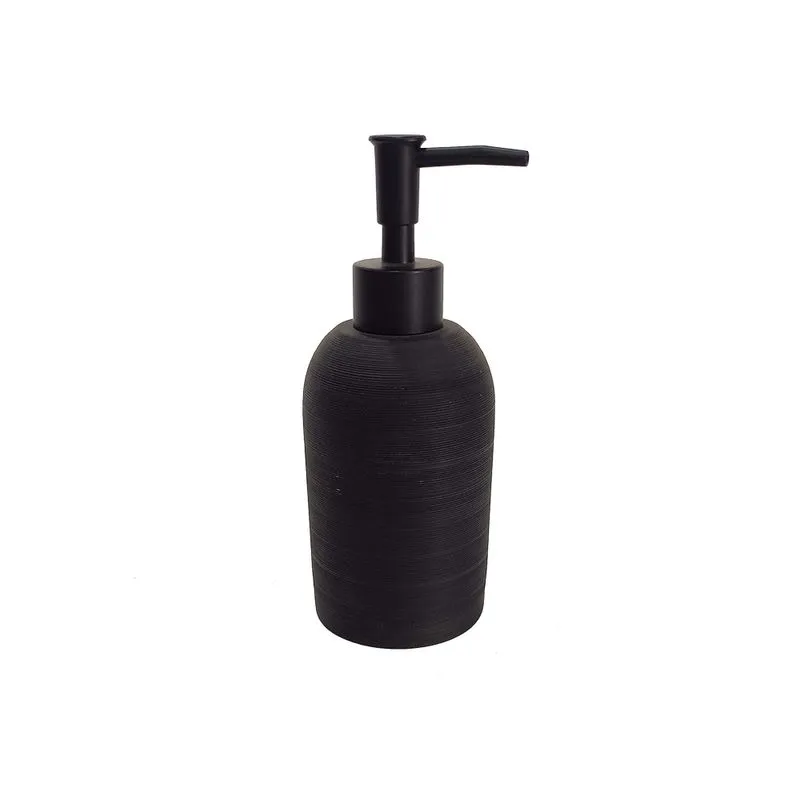 PORTA SABONETE EM RESINA PRETO COM DISPENSER PRETO
