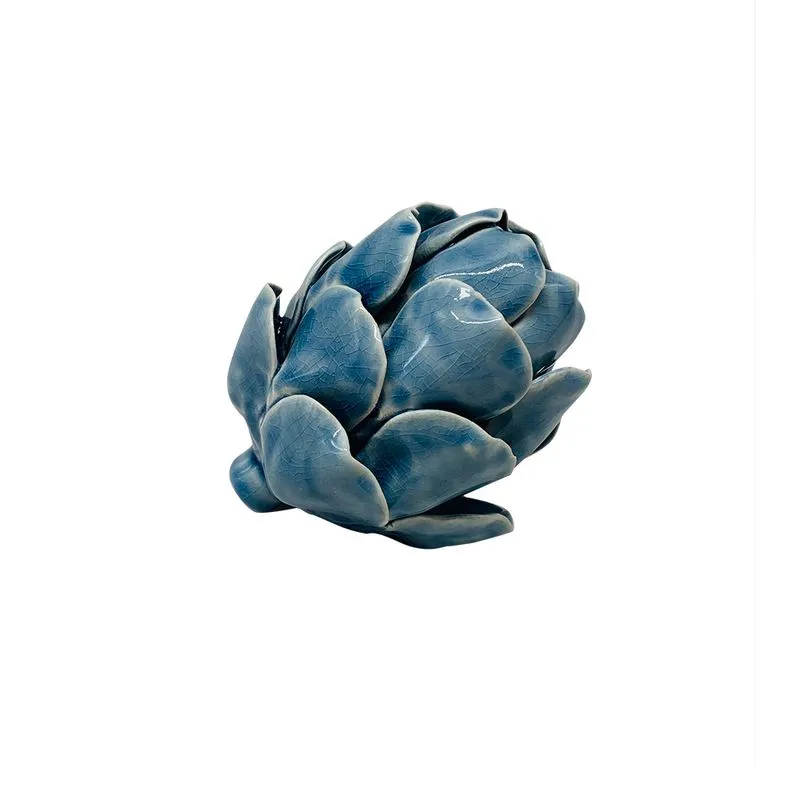 FLOR DECORATIVA EM CERAMICA AZUL