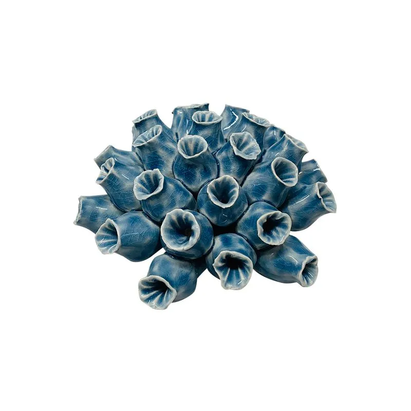 CORAL DECORATIVO EM CERAMICA AZUL