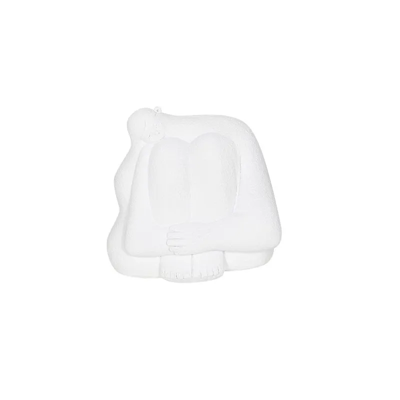 PECA DECORATIVA MULHER SENTADA EM RESINA BRANCA
