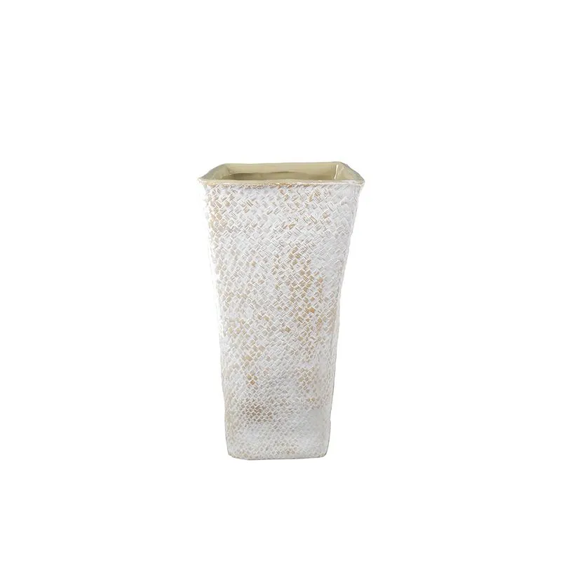 VASO DECORATIVO EM CERAMICA BRANCO