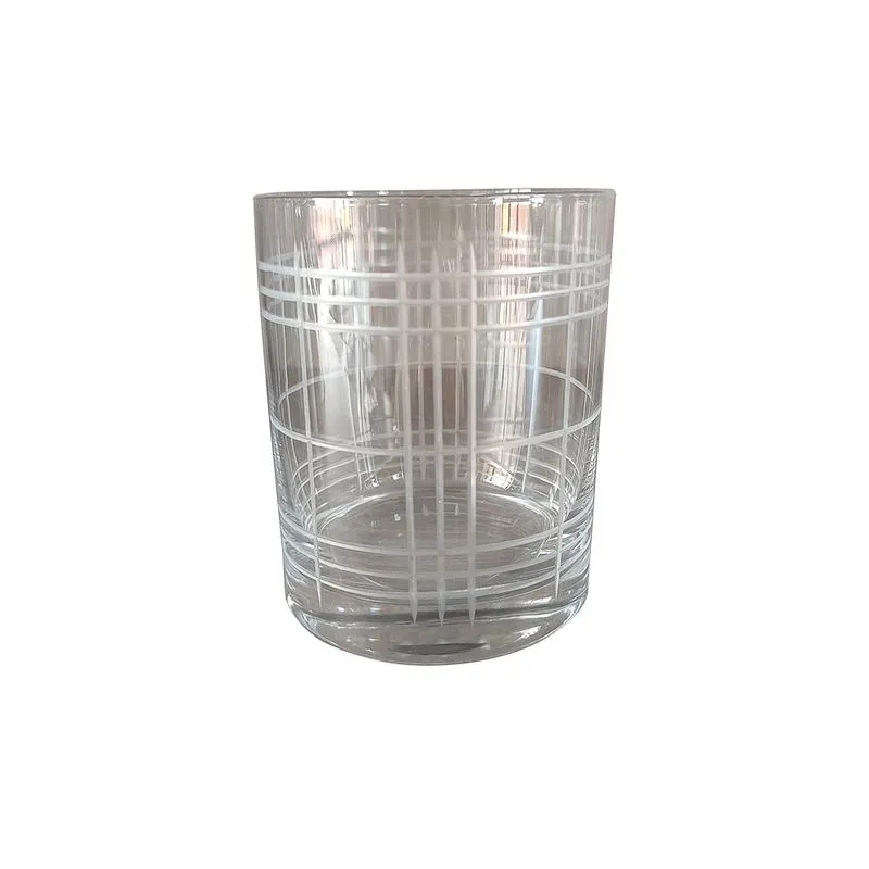 CONJUNTO COPOS EM VIDRO COM DETALHE EM FILETES TRANSPARENTE 410ML 6 PEÇAS
