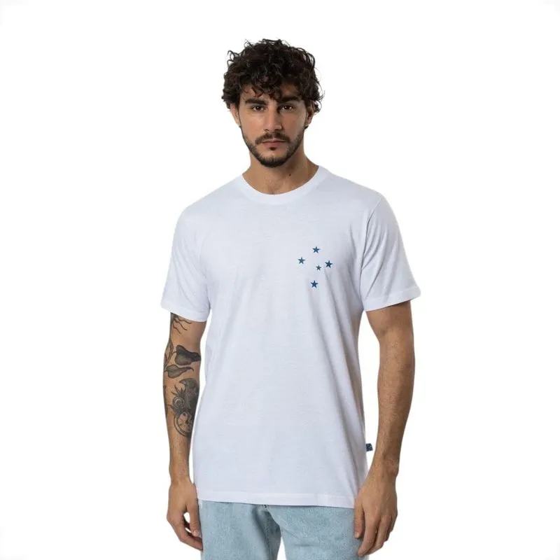 Camiseta Cruzeiro Masculina Clássica Ontem Hoje E Sempre Surf Center G / Branco