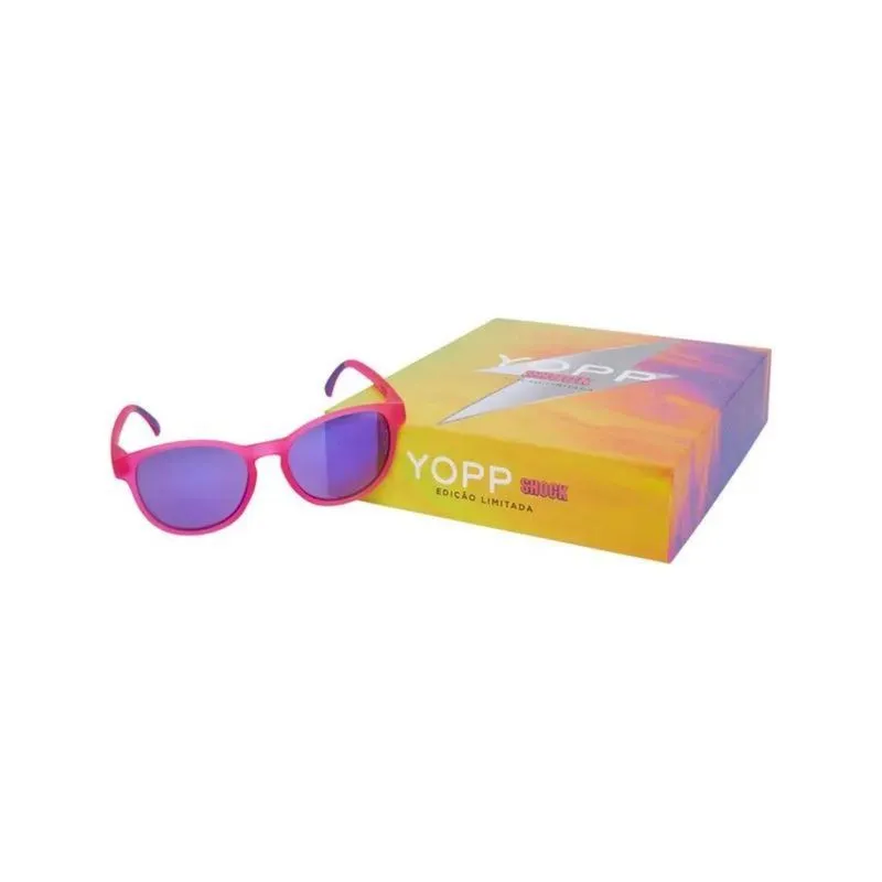 Óculos De Sol Yopp Redondo Shock Rosa Polarizado Uv400