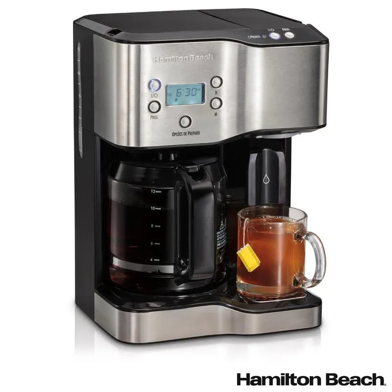 Cafeteira Elétrica Hamilton Beach Preto E Inox Para Café E Chá - 49982-bz