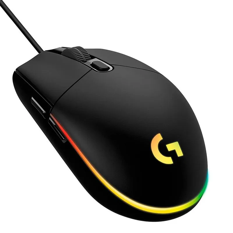 Mouse Gamer com fio USB Logitech G G203 Preto