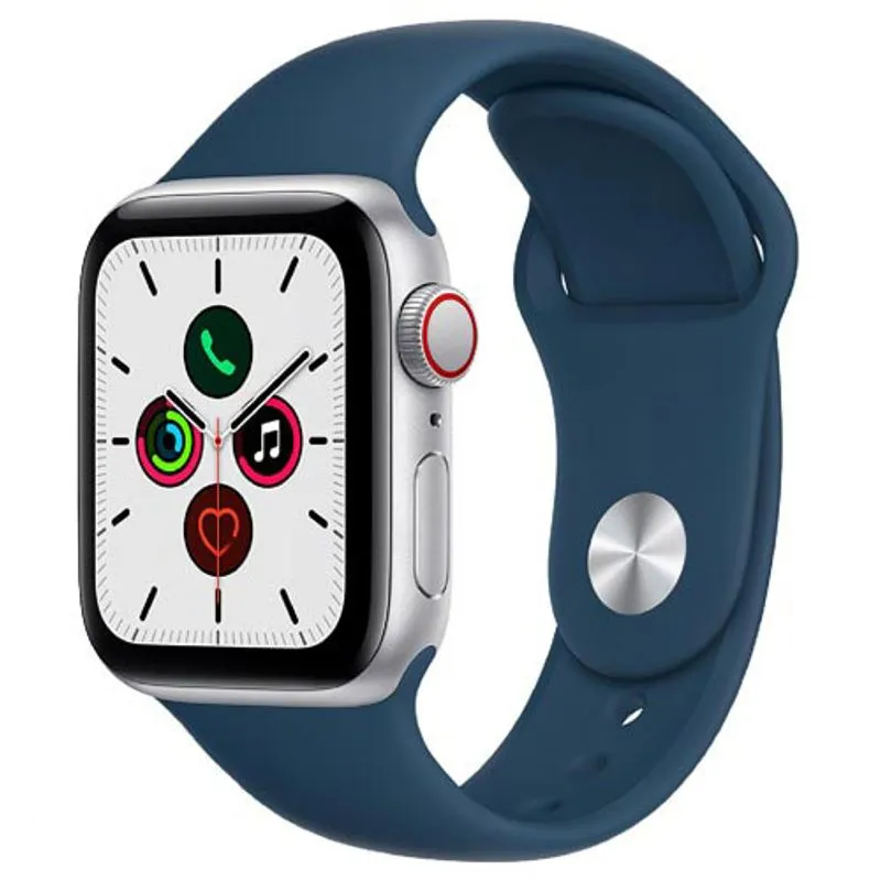 Apple Watch SE (GPS + Cellular, 40mm) Caixa de Alumínio Prateada Pulseira Azul-Abissal