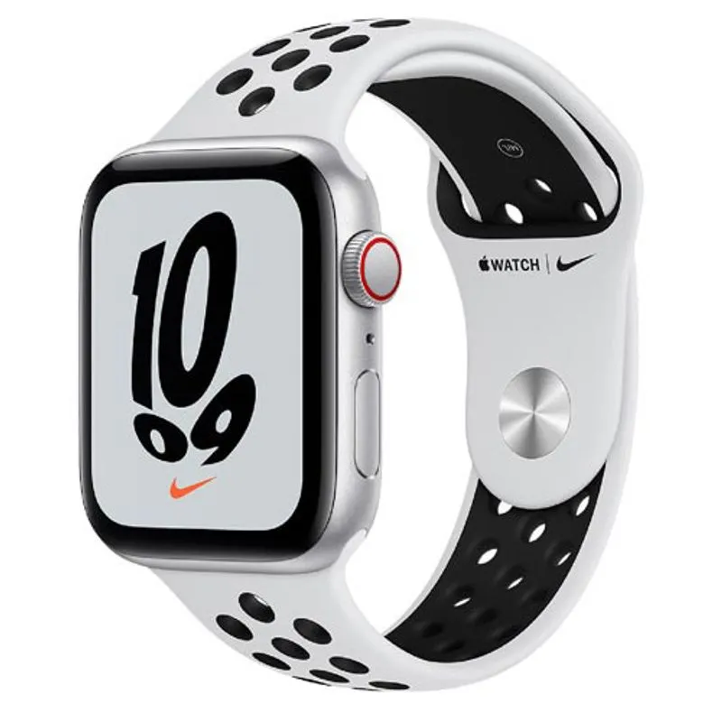Apple Watch Nike SE (GPS + Cellular, 40mm) Caixa de Alumínio Apple Watch Nike SE GPS + Cellular, 40 mm Caixa Prateada de Alumínio Pulseira Platina/preto