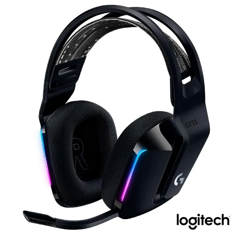 Headset Gamer sem Fio RGB Logitech G733 Preto - 981-000863