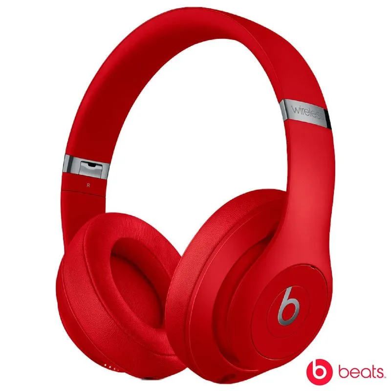 Fone de Ouvido Beats Studio 3 Bluetooth Headphone Over Ear Skyline Puro Cancelamento Ativo de Ruído Vermelho