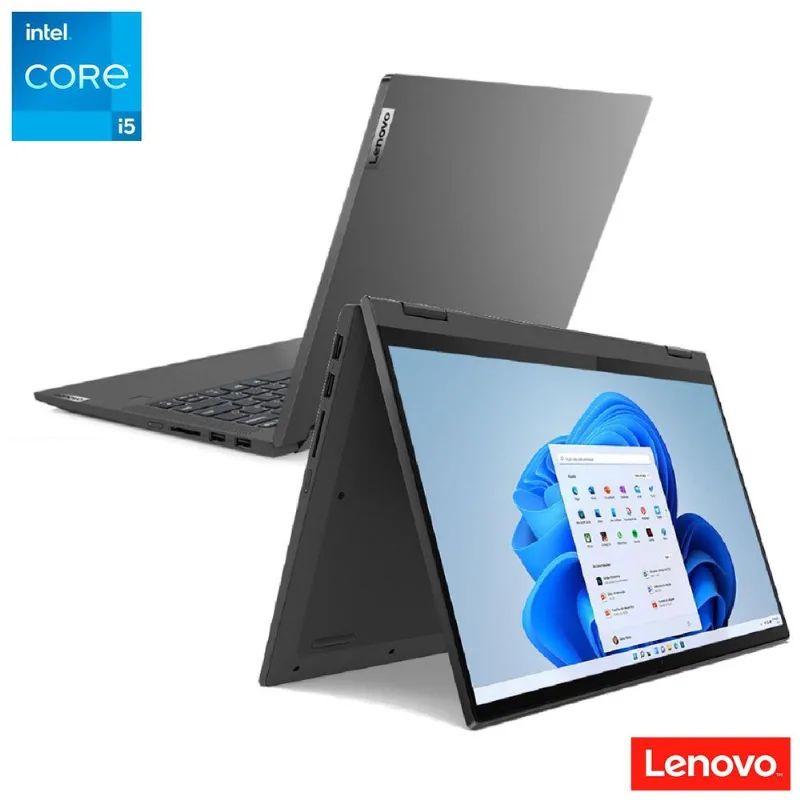Notebook 2 em 1 Lenovo IdeaPad Flex 5i, Intel Core™ i5 1135G7, 8GB, 256GB SSD, Tela 14", Win 11, Iris Xe - 82LT0005BR