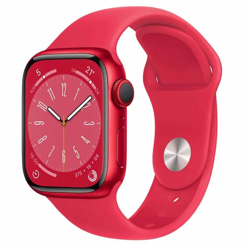 Apple Watch Series 8 (GPS + Cellular 41 mm) Caixa de Alumínio (PRODUCT)RED, Pulseira Esportiva Vermelha
