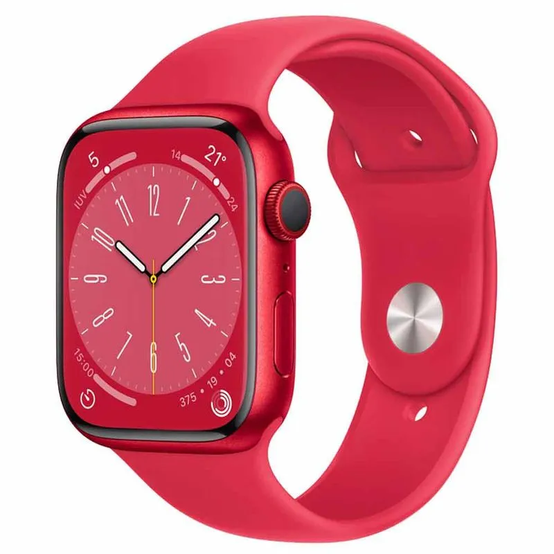 Apple Watch Series 8 (GPS + Cellular 45 mm) Caixa de Alumínio (PRODUCT)RED, Pulseira Esportiva Vermelha