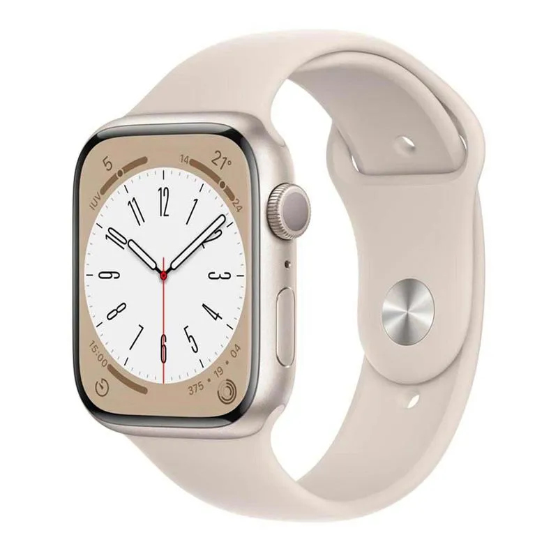 Apple Watch Series 8 (GPS 45 mm) Caixa de Alumínio Estelar, Pulseira Esportiva Estelar