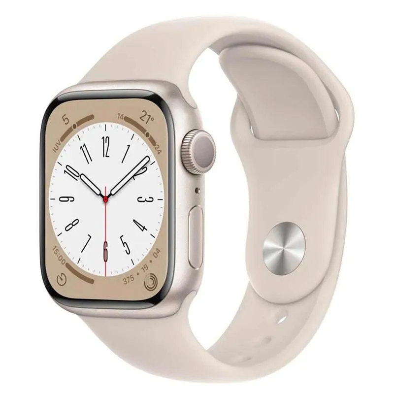 Apple Watch Series 8 (GPS 41 mm) Caixa de Alumínio Estelar, Pulseira Esportiva Estelar