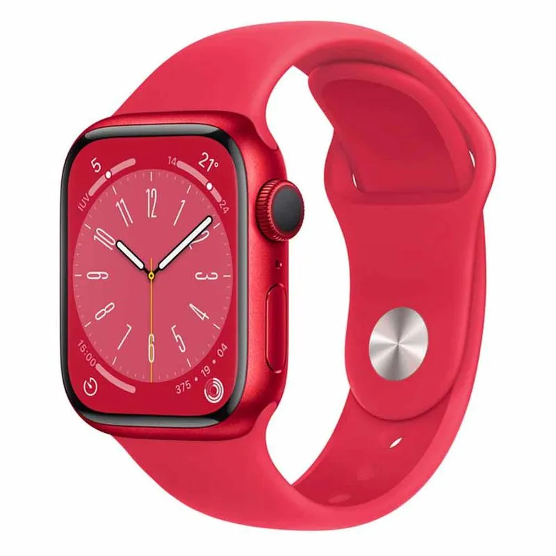 Apple Watch Series 8 (GPS 41 mm) Caixa de Alumínio (PRODUCT)RED, Pulseira Esportiva Vermelha