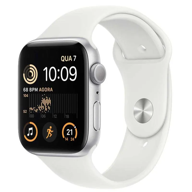 Apple Watch SE (GPS+Cellular 40 mm) Caixa Branco de Alumínio com Pulseira Esportiva Branca