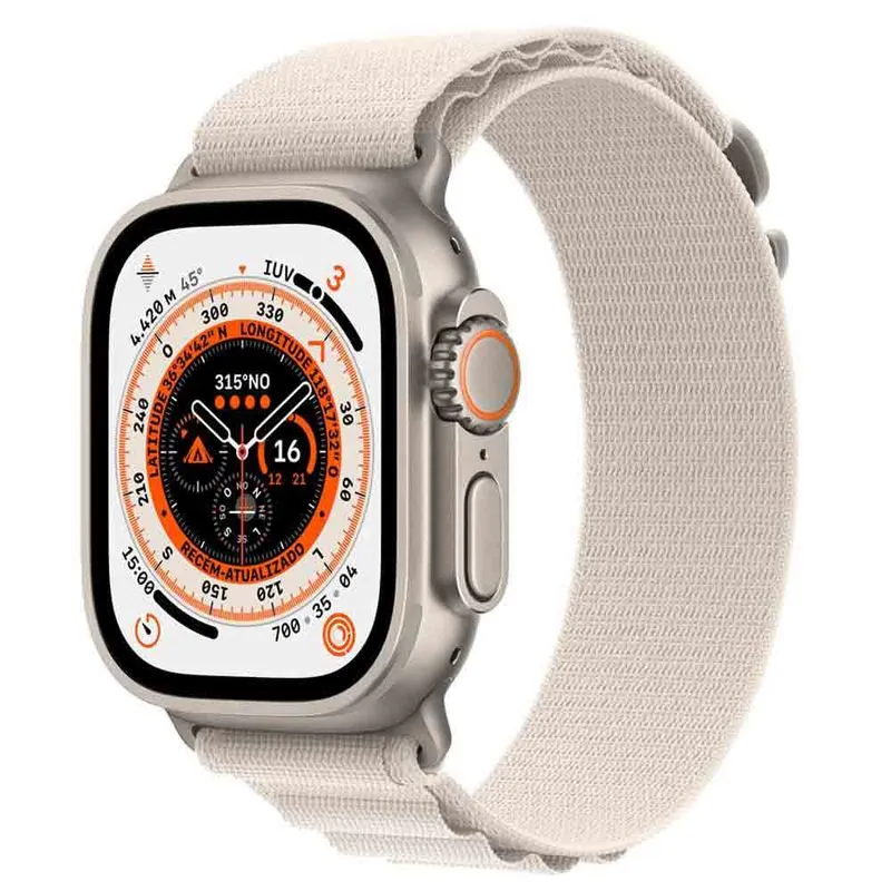 Apple Watch Ultra (GPS+Cellular 49mm) Caixa de Titânio com Pulseira Loop Alpina Estelar M