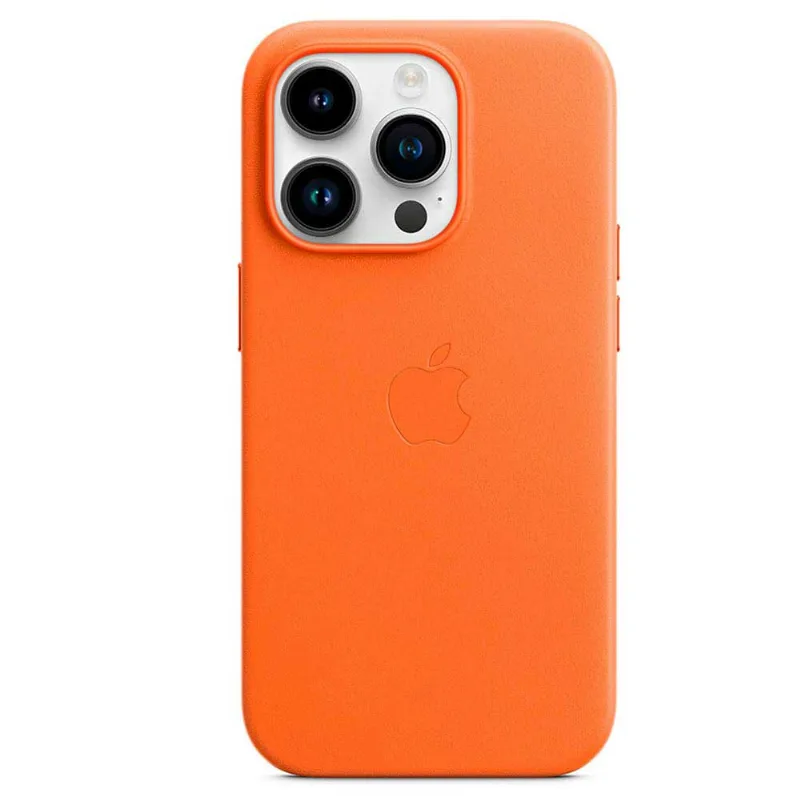 Capa para iPhone 14 Pro com MagSafe em Couro Laranja - Apple - MPPL3ZE/A