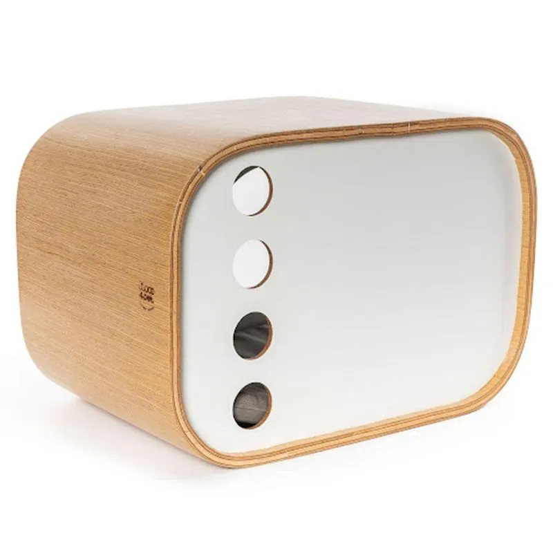 Casinha Radio Wood4pet Carvalho E Branca