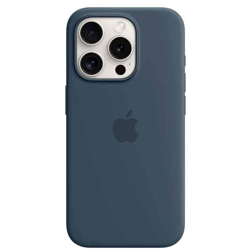 Capa para iPhone 15 Pro com MagSafe de Silicone Azul-tempestade - Apple - MT1D3ZM/A