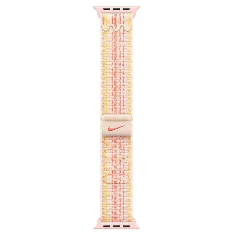 Pulseira Loop Esportiva Nike para Apple Watch 45 mm em 68% de Trama de Nylon Estelar e Rosa - MUJY3AM/A