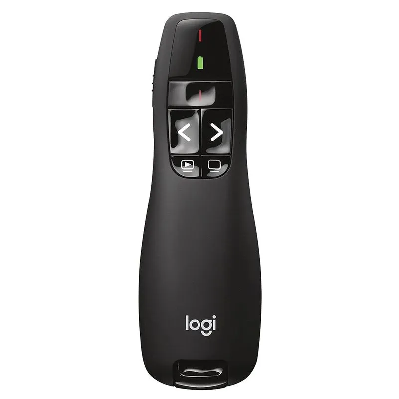 Apresentador sem Fio Logitech R400 com Laser Pointer Vermelho, Conexão USB e Pilha Inclusa