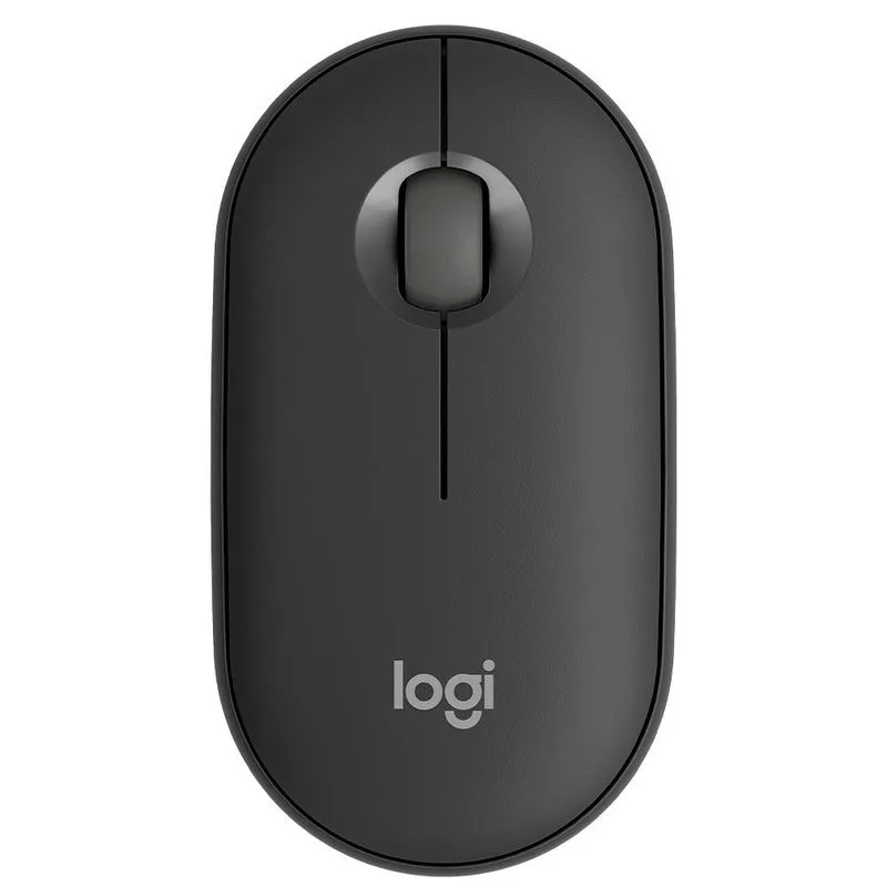 Mouse sem fio Logitech Pebble 2 M350s com Clique Silencioso, Conexão ou Bluetooth e Pilha Inclusa- Grafite