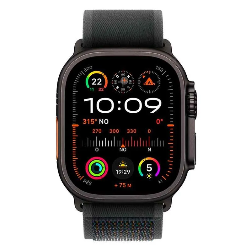 Apple Watch Ultra 2 (gps + Cellular 49mm) Caixa Preta de Titânio com Pulseira Loop Trail Preta - p/m