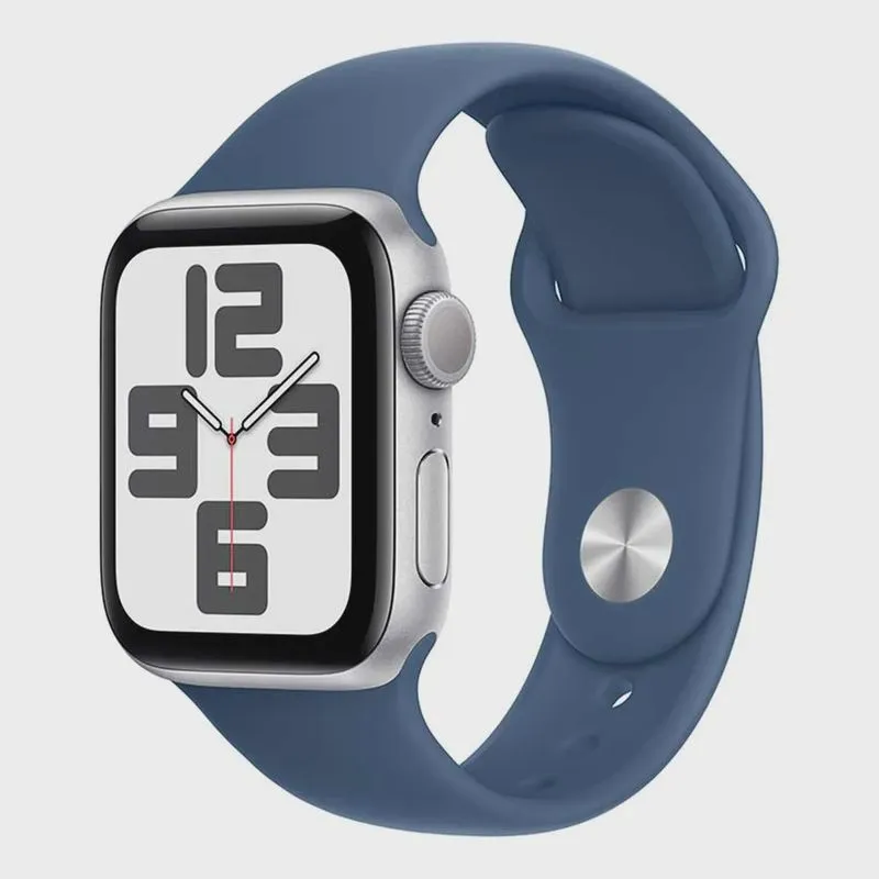Apple Watch se (gps, 40 mm) Caixa de Alumínio Prateada Pulseira Esportiva Denim