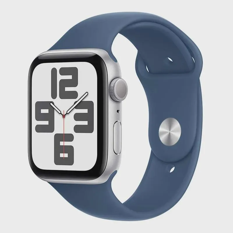 Apple Watch se (gps, 44 mm) Caixa de Alumínio Prateada Pulseira Esportiva Denim