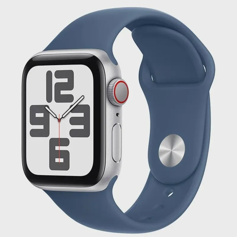 Apple Watch se (gps + Cellular 40mm) Caixa Prateada de Alumínio com Pulseira Esportiva Denim - p/m