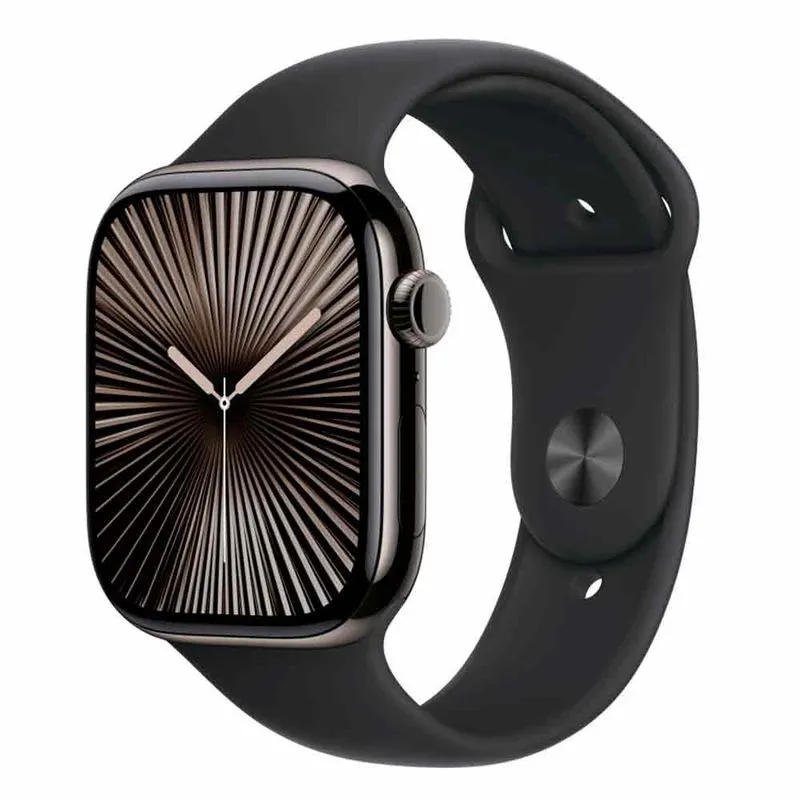 Apple Watch Series 10 (gps + Cellular 46 mm) Caixa de Titânio Ardósia, Pulseira Esportiva Preta m/g