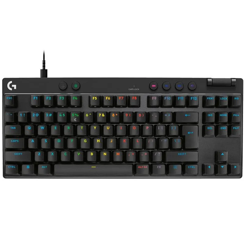 Teclado Mecânico Gamer com fio Logitech G PRO X TKL Rapid Preto com Layout Americano