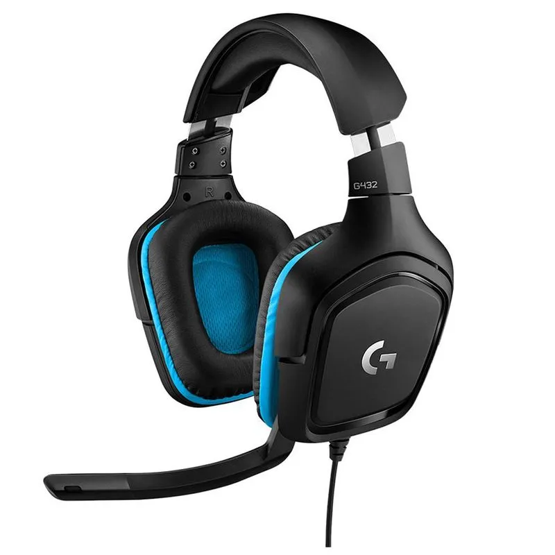 Headset Gamer Logitech G432 7.1 Dolby Surround para PC, PlayStation, Xbox e Nintendo Switch - Preto/Azul