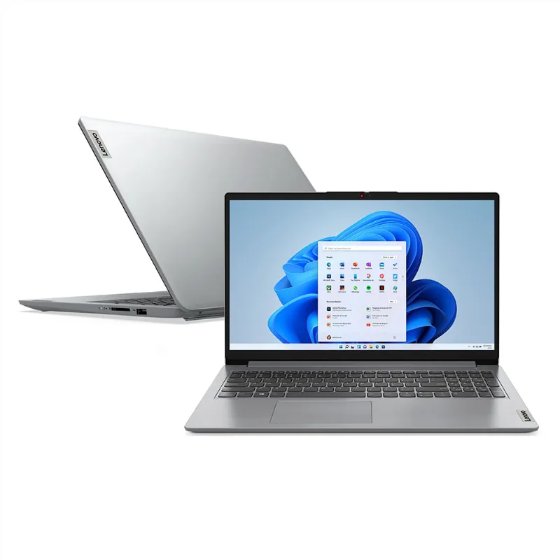 Notebook Lenovo, Intel® Core™ i3-1315U, 8GB, 256GB, Tela de 15,6", IdeaPad 1 15IRU7, Cinza - 83QJ0001BO