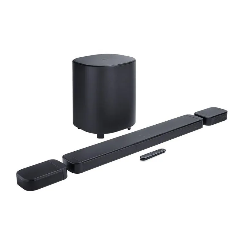 Soundbar Jbl Bar 800 Com 5.1.2 Canais Wireless Com 390w Rms, Tecnologia Purevoice E Alto-falantes Surround Removíveis