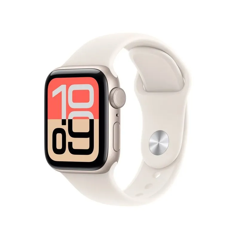 Apple Watch SE 3 (GPS) 44 mm com Caixa Estelar de Alumínio e Pulseira Esportiva Estelar