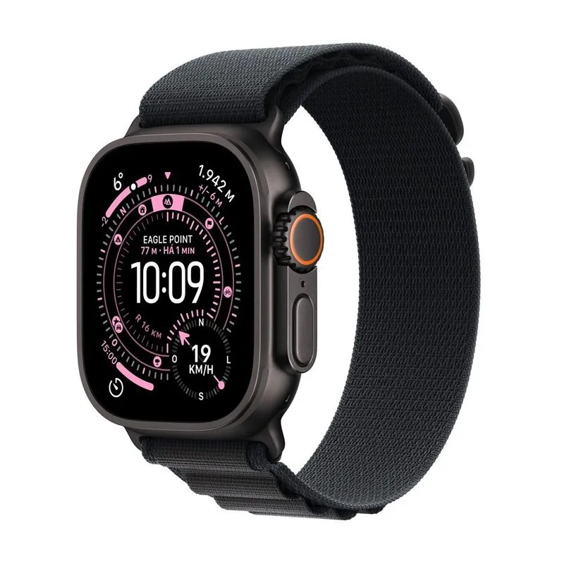 Apple Watch Ultra 3 (GPS + Cellular 49mm) Caixa Preta de Titânio com Pulseira Loop Alpina Preta - P