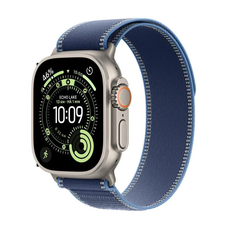 Apple Watch Ultra 3 (GPS + Cellular 49mm) Caixa Natural de Titânio com Pulseira Loop Trail Azul/Azul Brilhante - P/M