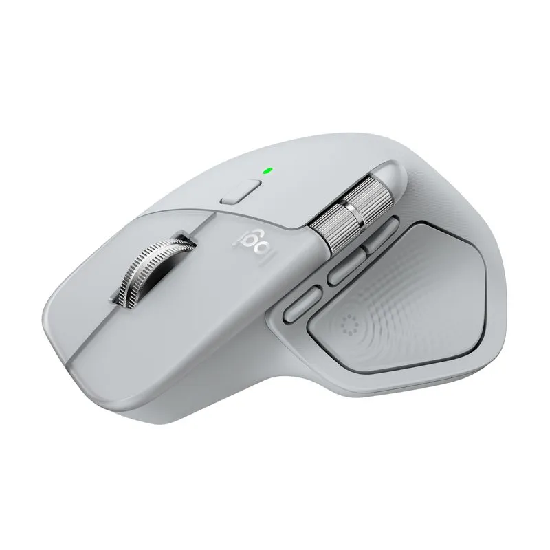 Mouse sem Fio Logitech MX Master 4 com Feedback Tátil, Alto Desempenho e Conexão USB-C/Bluetooth - Cinza Claro