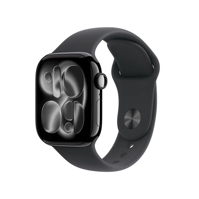 Apple Watch Series 11 (GPS + Cellular) 46 mm com Caixa Preta Brilhante de Alumínio e Pulseira Esportiva Preta M/G