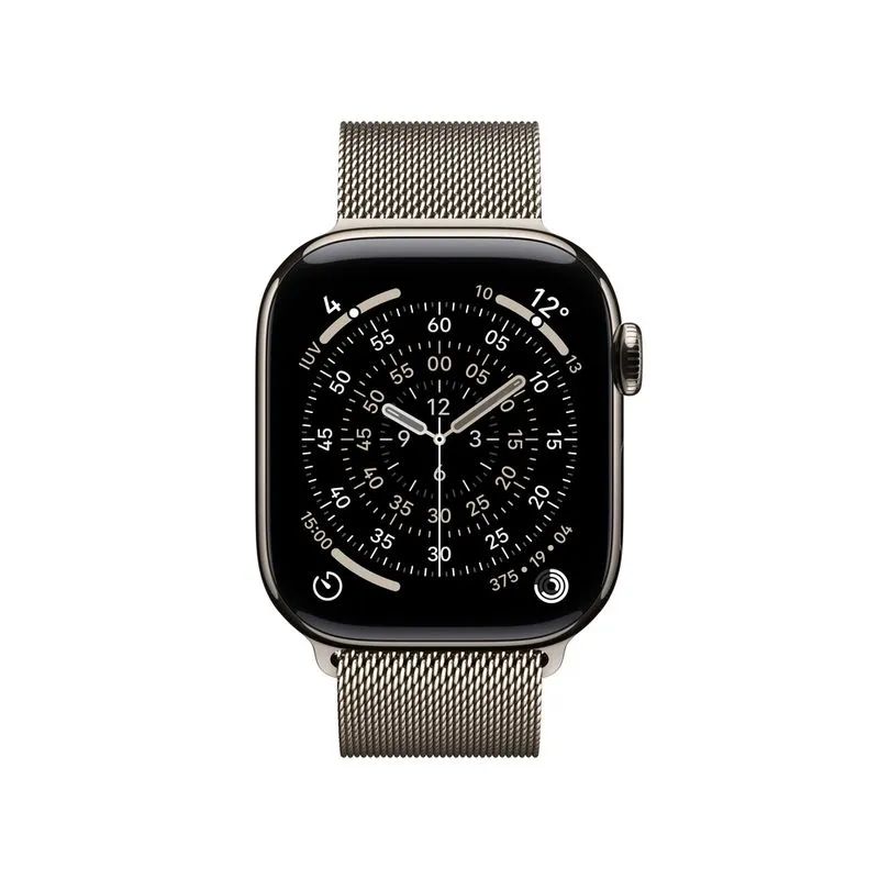 Apple Watch Series 11 (GPS + Cellular) 46 mm com Caixa Natural de Titânio e Pulseira Natural Estilo Milanês M/G