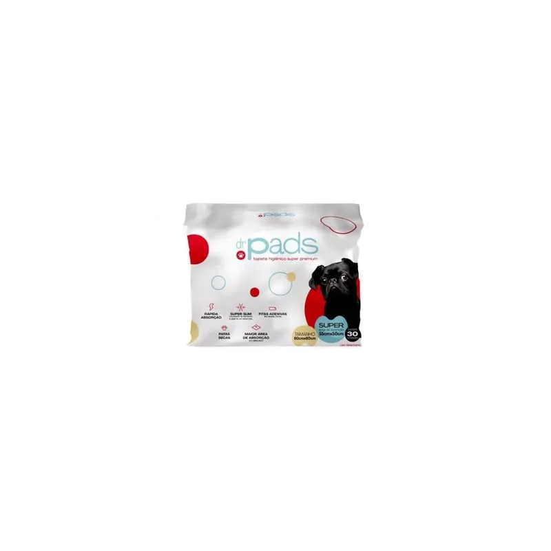 Tapete Higiênico Super Premium 60x60 Dr. Pads c/ 30 Un.