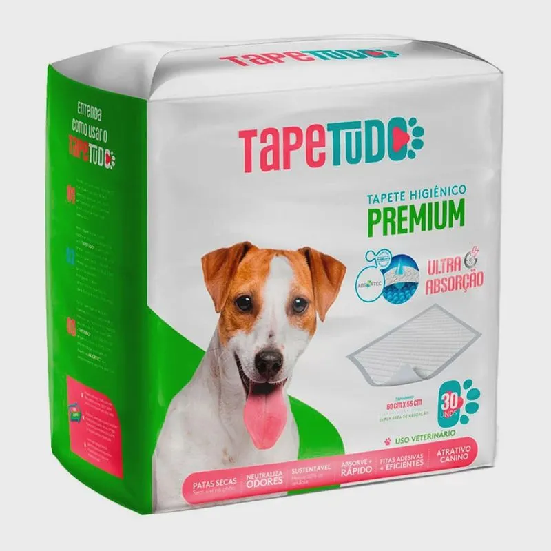 Tapete Higiênico Tapetudo Para Cães 60x55cm 30 Unidades